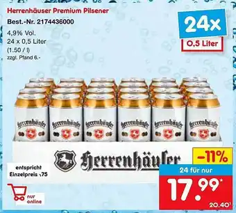 Netto Marken-Discount Herrenhäuser premium pilsener Angebot