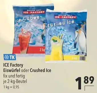 CITTI Markt Ice Factory Eiswürfel oder Crusched Ice 2kg Beutel Angebot