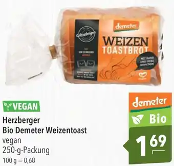 CITTI Markt Herzberger Bio Demeter Weizentoast 250g Angebot