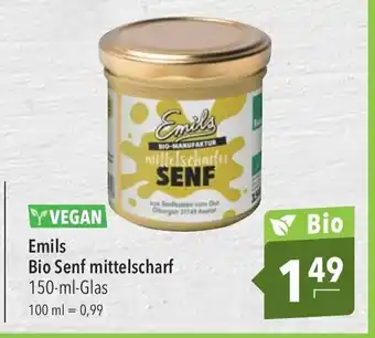 CITTI Markt Emils Bio Senf mittelscharf 150ml Angebot