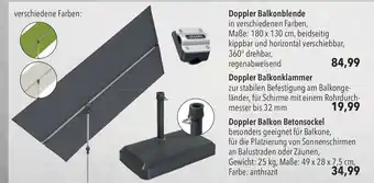 CITTI Markt Doppler Balkonblende, Balkonklammer oder Balkon Betonsockel Angebot