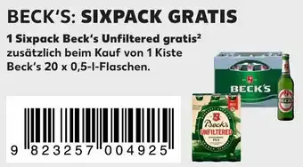 Kaufland Beck's: Sixpack Gratis Angebot