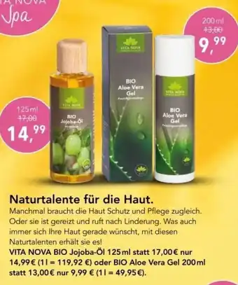 Vita Nova Vita Nova Bio Jojoba-öl 125 ml oder Bio Aloe Vera Gel 200 ml Angebot