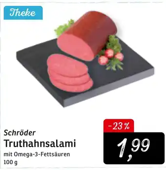 KONSUM Schröder Truthahnsalami 100g Angebot