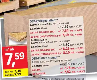 Bauhaus Osb-verlegeplatten oder osb-platten stumpf Angebot