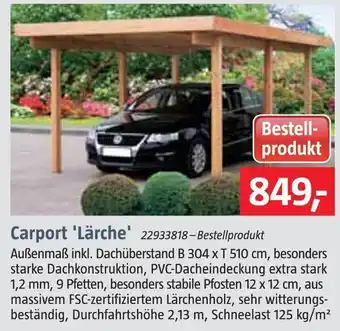 Bauhaus Carport 'lärche' Angebot