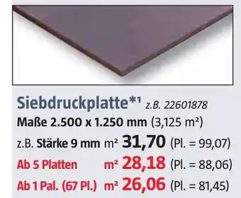 Bauhaus Siebdruckplatte Angebot