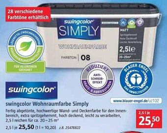 Bauhaus Swingcolor wohnraumfarbe simply Angebot