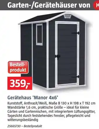 Bauhaus Gerätehaus 'manor 4x6' Angebot