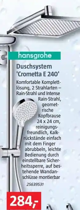 Bauhaus Hansgrohe duschsystem 'crometta e 240' Angebot