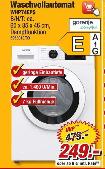 Poco Gorenje waschvollautomat whp74eps Angebot