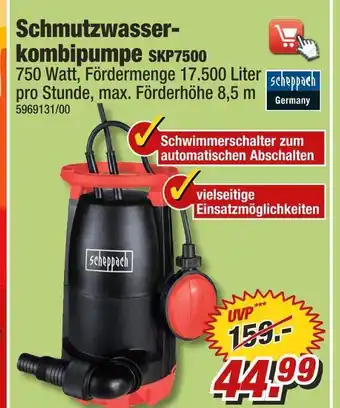 Poco Scheppach schmutzwasserkombipumpe skp7500 Angebot