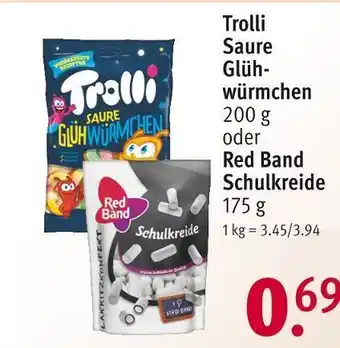 Rossmann Trolli oder red band saure glühwürmchen oder schulkreide Angebot