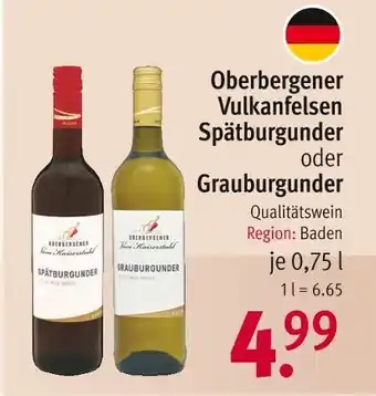 Rossmann Oberbergener vulkanfelsen weißwein oder rotwein Angebot