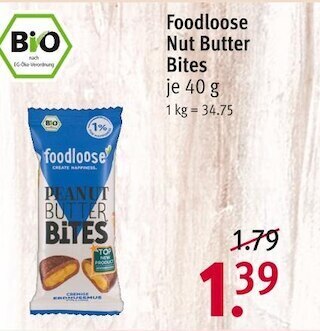 Rossmann Foodloose nut butter bites Angebot