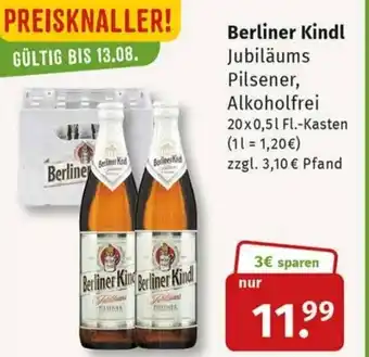 Markgrafen Berliner Kindl Jubiläums Pilsener, Alkoholfrei 20x0,5 L Fl. Kasten Angebot