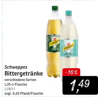 KONSUM Schweppes Bittergetränke 1,25L Angebot