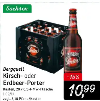 KONSUM Bergquell Kirsch oder Erdbeer Porter 20x0,5L Angebot