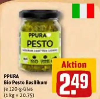 REWE Ppura Bio Pesto Basilikum 120g Angebot