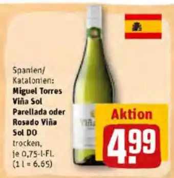 REWE Miguel Torres Vina Sol Parellada o. Rosado Vina Sol DO 750ml Angebot