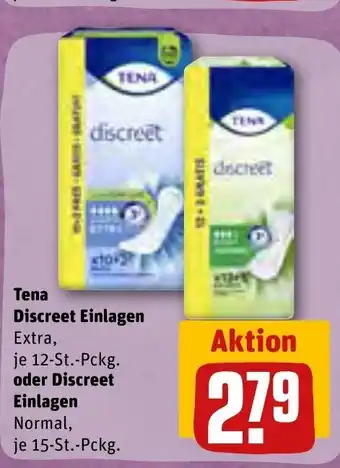 REWE Tena Discreet Einlagen 15/25st Angebot