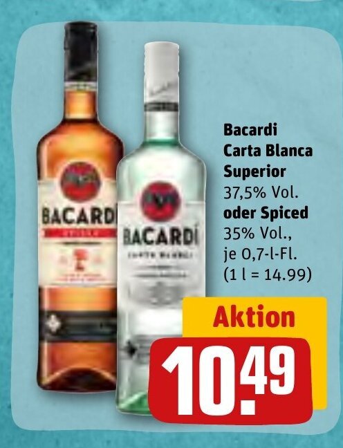 Bacardi Rum 700ml Angebot bei REWE