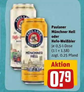 REWE Paulaner Munchner Hell o. Hefe-Weissbier 500ml Angebot