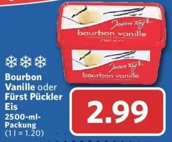 Combi Jeden Tag Bourbon Vanille oder Fürst Pückler Eis 2500 ml Packung Angebot