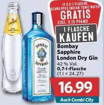 Combi Bombay Sapphire London Dry Gin 0,7 L Flasche Angebot