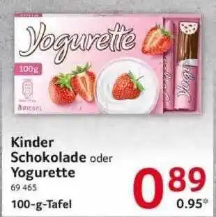 Selgros Kinder schokolade oder yogurette Angebot