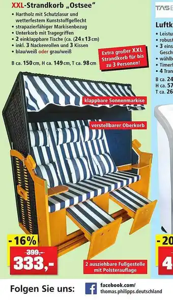 Thomas Philipps Xxl-strandkorb „ostsee“ Angebot