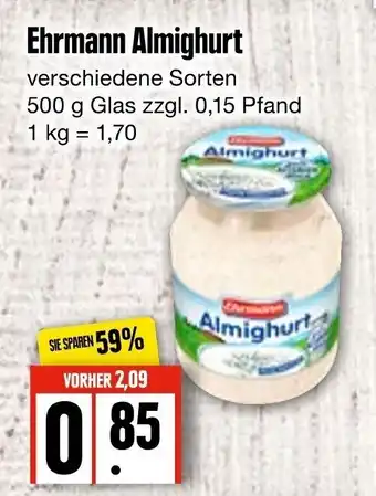 Edeka Ehrmann Almighurt 500 g Glas Angebot