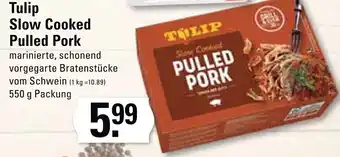 Edeka Tulip Slow Cooked Pulled Pork 550 g Packung Angebot