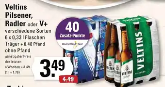 Edeka Veltins Pilsener Radler oder V+ 6x0,33 L Flaschen Angebot