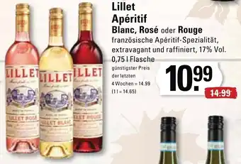 Edeka Lillet Apéritif Blanc, Rosé oder Rouge 0,75 L Flasche Angebot