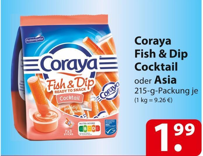 Coraya fish & dip cocktail oder asia Angebot bei Famila Nord Ost