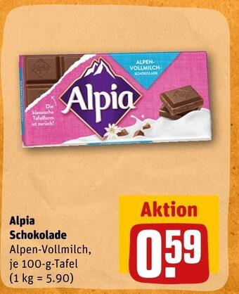 REWE Alpia schokolade Angebot