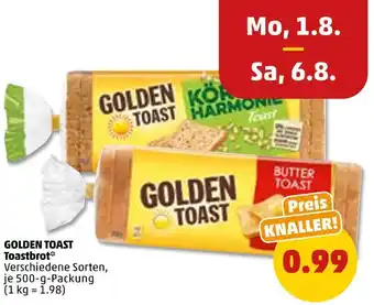 PENNY Golden toast toastbrot Angebot