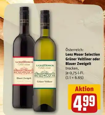 REWE Lenz moser selection grüner veltliner oder blauer zweigelt Angebot