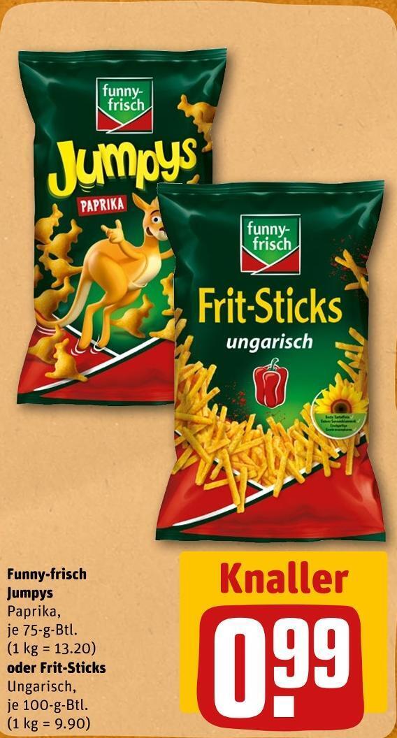 Funnyfrisch jumpys oder fritsticks Angebot bei REWE