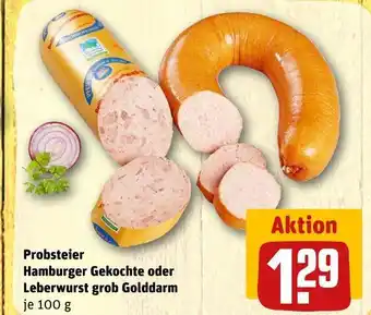 REWE Probsteier hamburger gekochte oder leberwurst grob golddarm Angebot