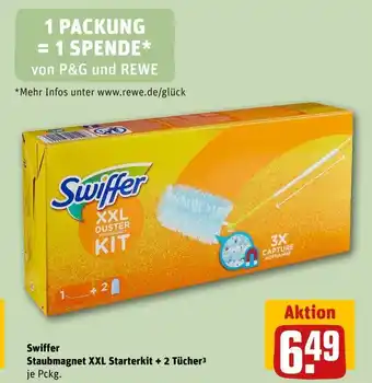 REWE Swiffer staubmagnet xxl starterkit + 2 tücher Angebot