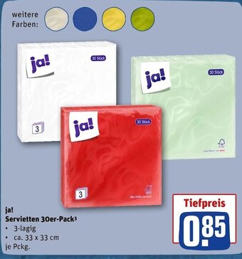 REWE Ja! servietten Angebot
