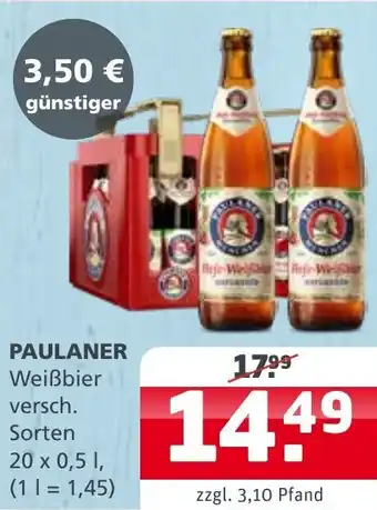 Getränke Quelle Paulaner Weißbier 20x0,5 L Angebot