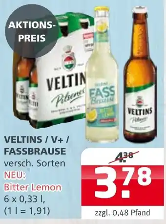 Getränke Quelle Veltins/V+/Fassbrause 6x0,33 L Angebot