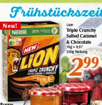 inkoop Lion Triple Crunchy Salted Caramel & Schocolate 300g Angebot