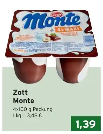 CAP Markt Zott Monte 4x100g Angebot