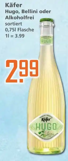 Klaas und Kock Käfer Hugo. Bellini oder Alkoholfrei 0.75 cl Flasche Angebot