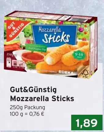 CAP Markt Gut & Günstig Mozzarella Sticks 250g Angebot