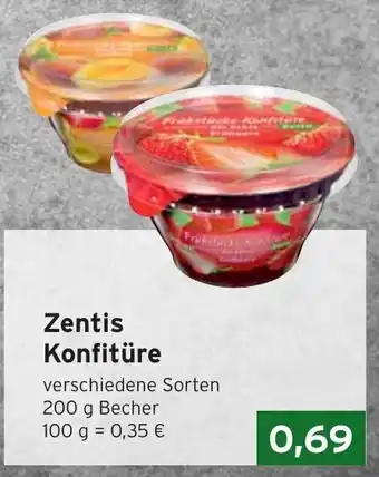 CAP Markt Zentis Konfitüre 200g Becher Angebot